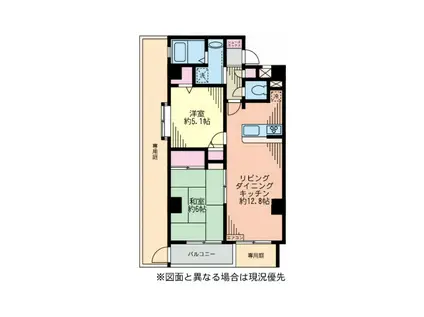 ドラゴンマンション橋本四番館(2LDK/1階)の間取り写真