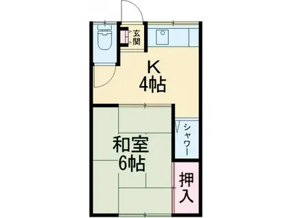 静和荘(1K/2階)の間取り写真
