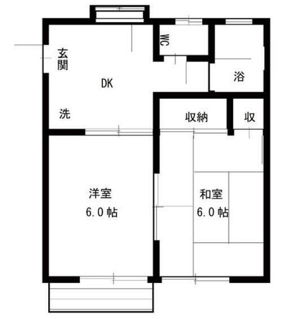シェモア城山(2DK/2階)の間取り写真