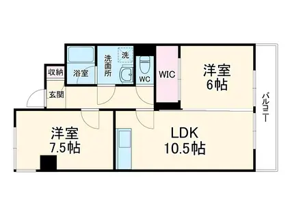 ペアシティー1(2LDK/1階)の間取り写真