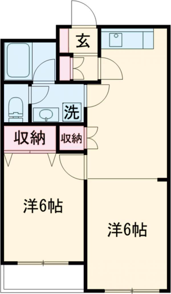 ヴィレヂハピネス3A(2DK/4階)の間取り写真
