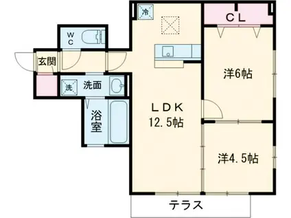 SUNSUN(2LDK/1階)の間取り写真