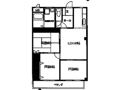 クリスタルガーデン(3LDK/4階)の間取り写真