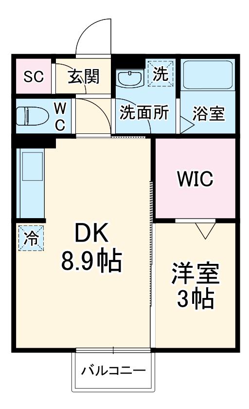 エクセルームKーⅠ(1LDK/2階)の間取り写真