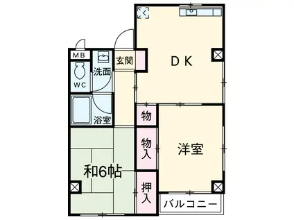 大貫マンション(2DK/2階)の間取り写真
