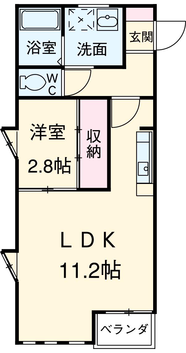 セレーノ(1LDK/2階)の間取り写真