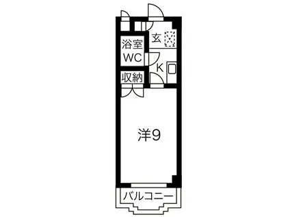 サンヒルズ(1K/2階)の間取り写真