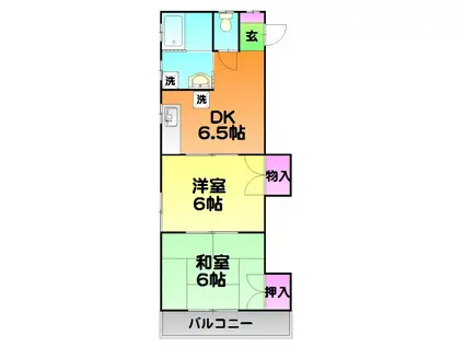 五月ビル(2DK/2階)の間取り写真