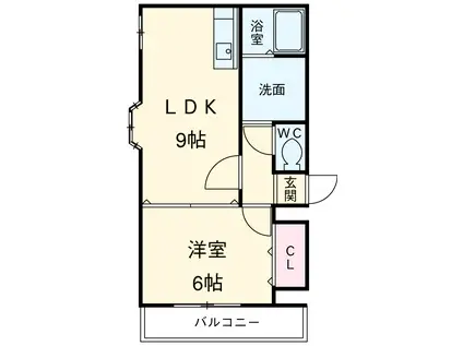 チェリッシュ(1LDK/3階)の間取り写真