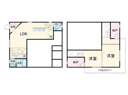 ヒルズレジデンス(2LDK)の間取り写真