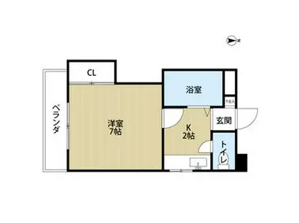 パルデメゾン三郷(1K/2階)の間取り写真