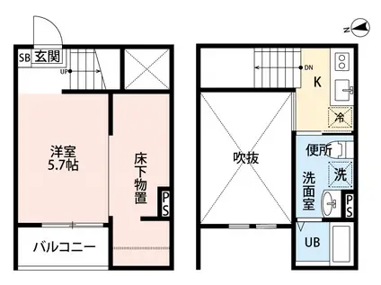 ウィーン・ベルⅡ(ワンルーム/2階)の間取り写真