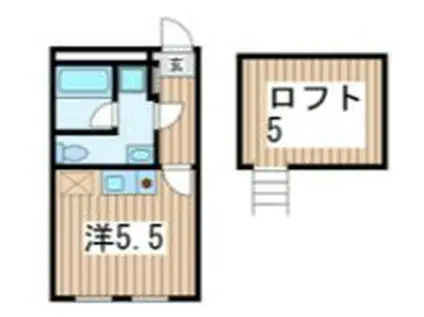 オリーブハイム(1K/2階)の間取り写真
