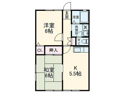 ウィーグルⅠ(2DK/2階)の間取り写真