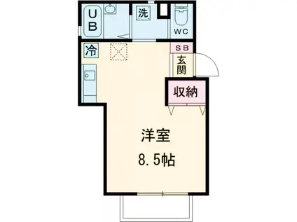 LIBRA カスミ(ワンルーム/1階)の間取り写真