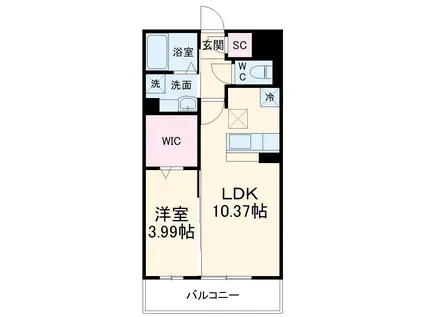 サンライフ黄金(1LDK/1階)の間取り写真