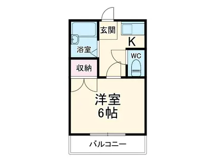 ハイツアベ(1K/2階)の間取り写真