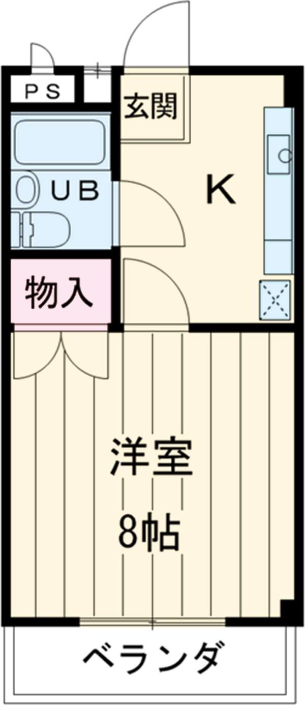 シャンポール三栄前山Ⅰ(1K/1階)の間取り写真