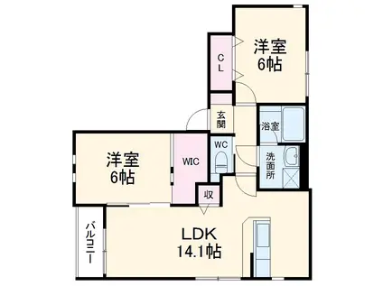PERSONA(2LDK/2階)の間取り写真