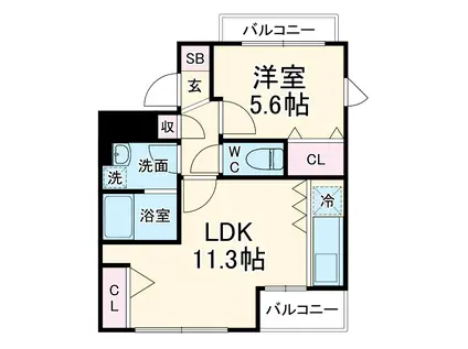 パレットM・T(1LDK/3階)の間取り写真