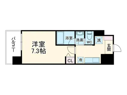 CITY SPIRE 名古屋本陣(1K/4階)の間取り写真