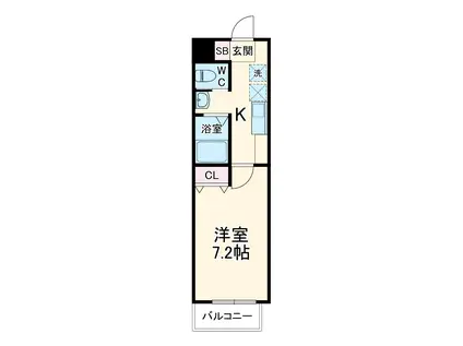 A・CITY守山小幡(1K/4階)の間取り写真