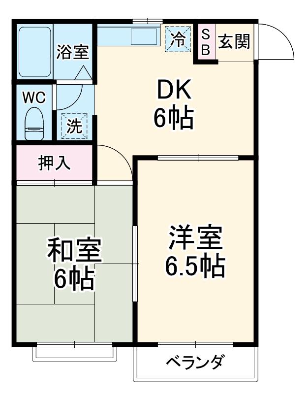 パークハイツ(2DK/2階)の間取り写真
