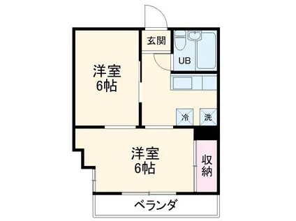 コーポ四季村上(2K/2階)の間取り写真