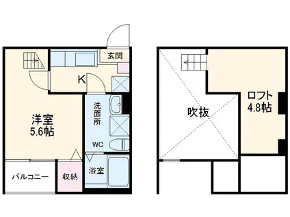 アルクス守山(1K/2階)の間取り写真