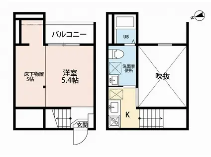 LUMIERE Ⅳ(1K/1階)の間取り写真
