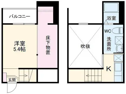LUMIERE Ⅳ(1K/2階)の間取り写真