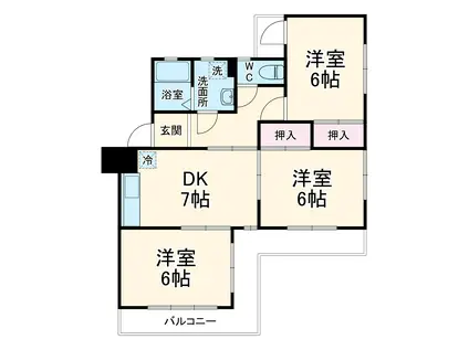 ドルフ本地(3DK/3階)の間取り写真