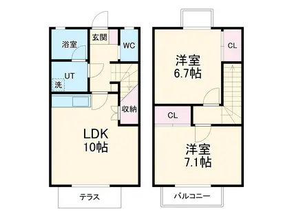 ブルームビュートⅢ(2LDK)の間取り写真