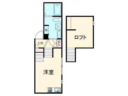 LE COCON 町南(1SK/2階)の間取り写真