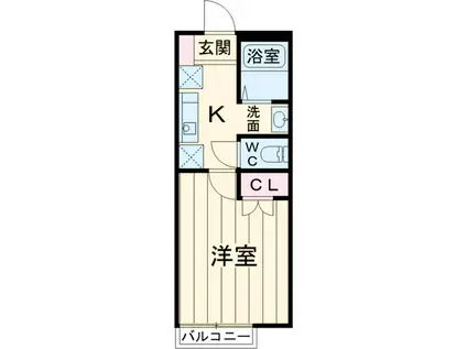 アーカスK Ⅵ(1K/2階)の間取り写真