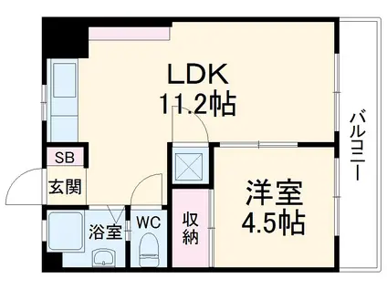 シーズンコート春田(1LDK/2階)の間取り写真