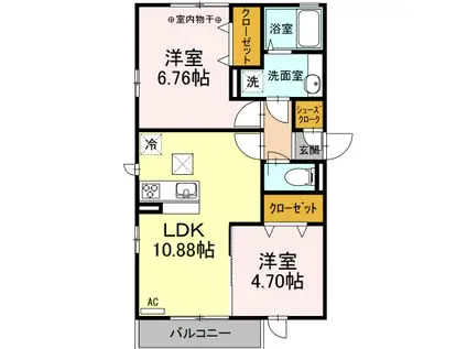 アンジェリカ(2LDK/2階)の間取り写真
