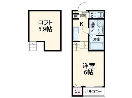 ステラート新瑞橋(1K/1階)の間取り写真