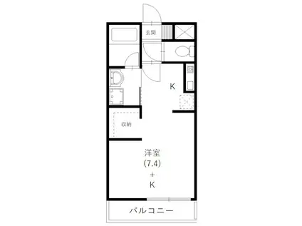 ララヒルズ PART2(1K/2階)の間取り写真