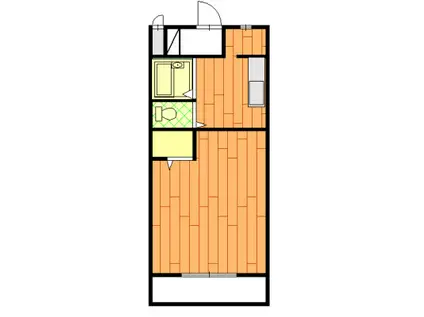 フラットN(1K/2階)の間取り写真