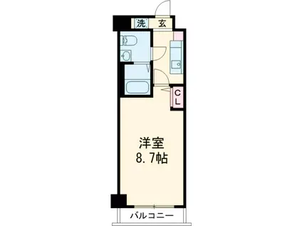 アスール亀有(1K/8階)の間取り写真