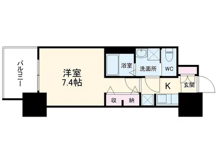 S-RESIDENCE堀田(1K/5階)の間取り写真