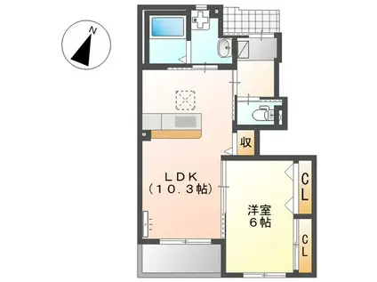 ブリアライズ(1LDK/1階)の間取り写真