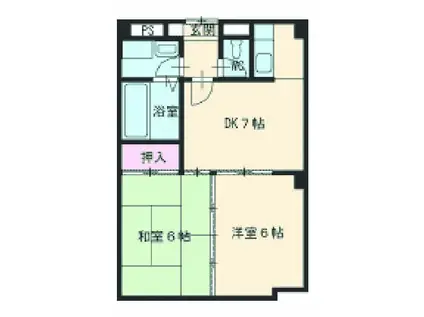 CH当知(2DK/5階)の間取り写真