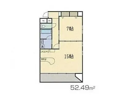スマイルパークトダビル(1LDK/5階)の間取り写真