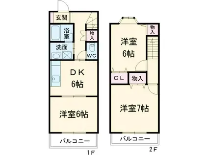 スマイルタウン(3DK)の間取り写真