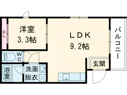 ドリームパレス松島(1LDK/1階)の間取り写真