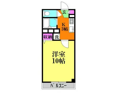 藤和亀有コープ(1K/3階)の間取り写真