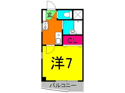 リムジェールピエス(1K/3階)の間取り写真