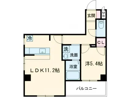 エスト四つ木(1LDK/2階)の間取り写真